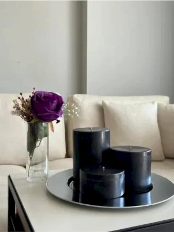 3'lü Set Silindir Siyah Mum