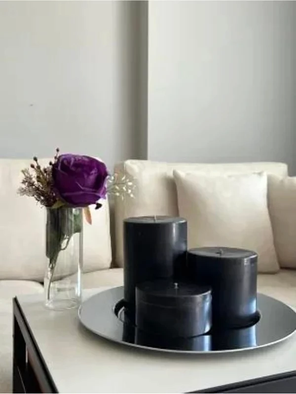 3'lü Set Silindir Yeşil Mum - Görsel 9