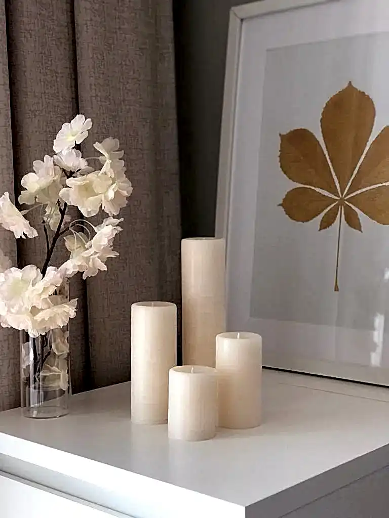 Silindir Set Beyaz Kokulu Mum - Görsel 2