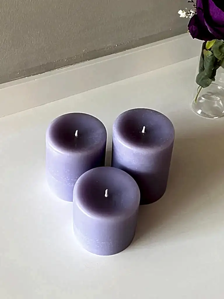 Premium Serisi Kokulu Mor Silindir Mum - Görsel 2