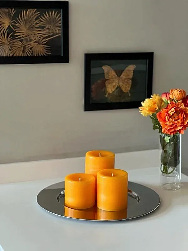 Premium Serisi Kokulu Sarı Silindir Mum