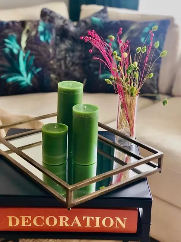 3'lü Davet Boy Yeşil Mum