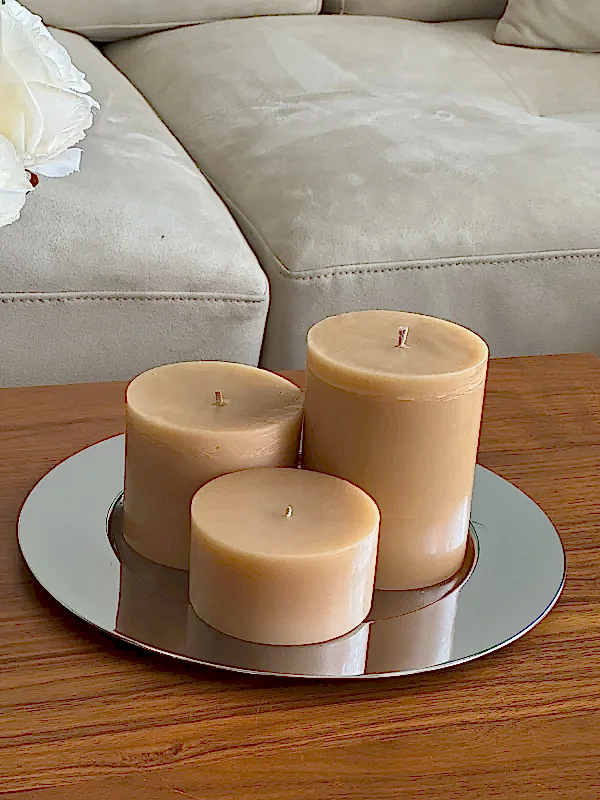3'lü Set Silindir Krem Mum
