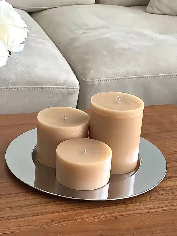 3'lü Set Silindir Yeşil Mum - Görsel 5