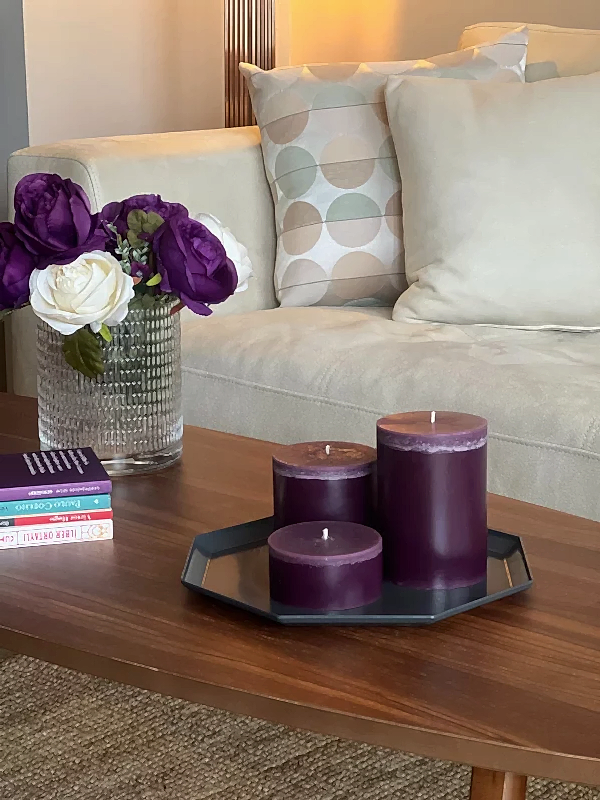 3'lü Set Silindir Yeşil Mum - Görsel 6