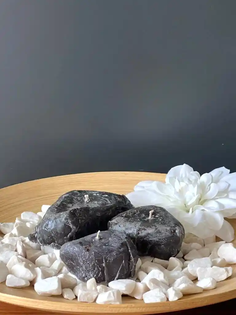 Çakıl Taşı 3'lü Mum - Görsel 2