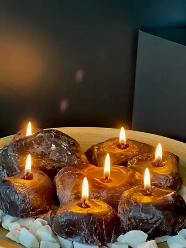 Çakıl Taşı 3'lü Mum