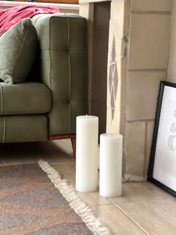 Silindir Beyaz Büyük Mum