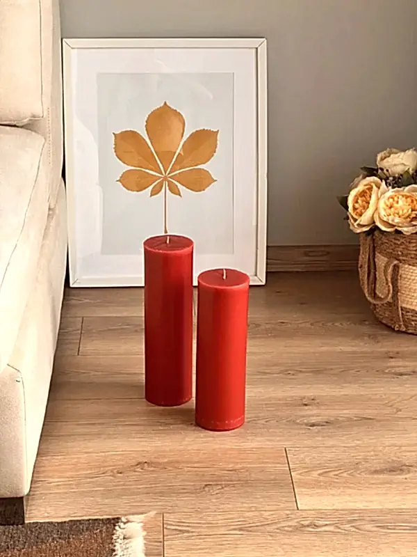 Silindir Kırmızı Büyük Mum