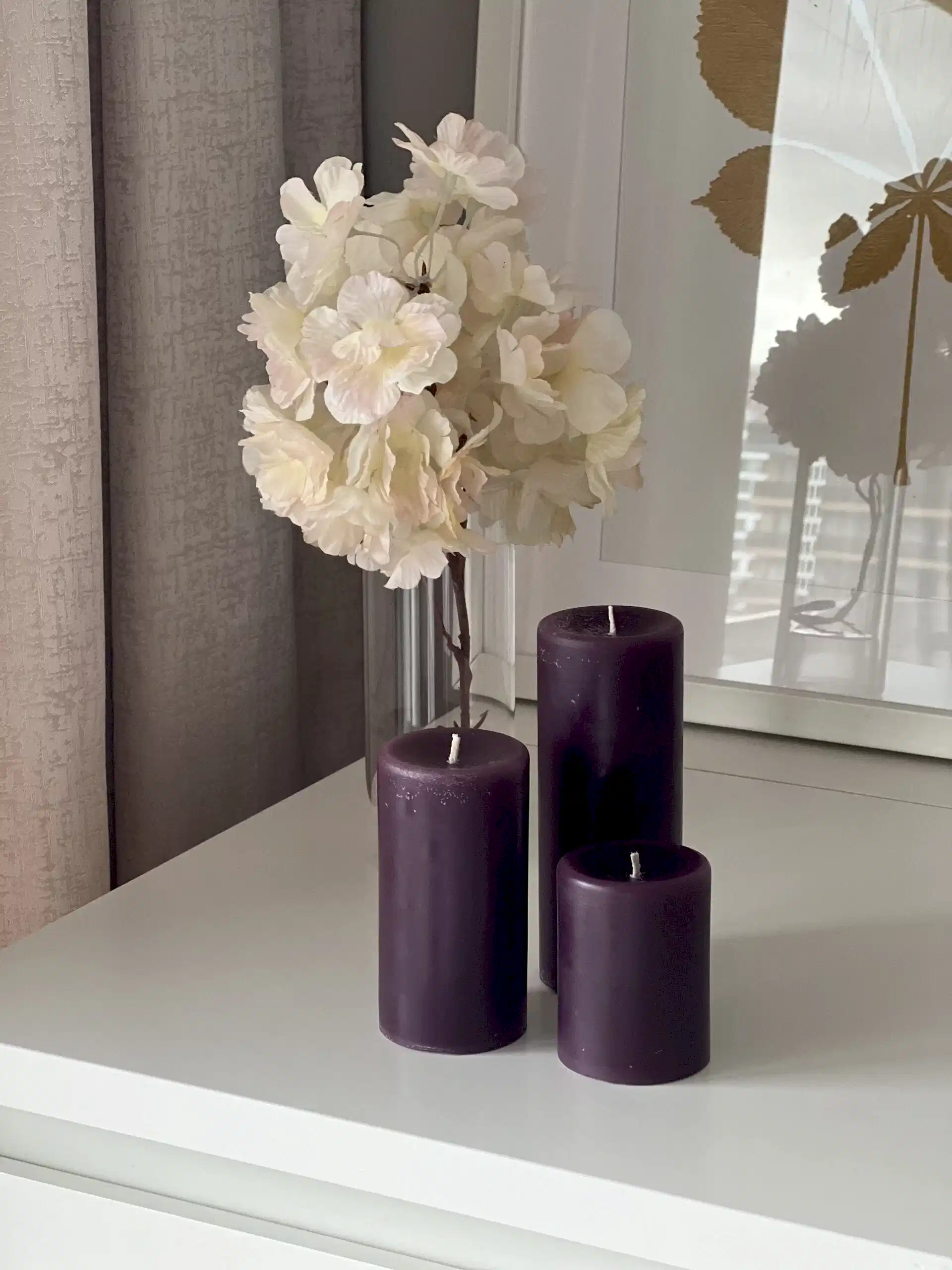 Silindir 3’lü Mor kokulu Set Mum - Görsel 3