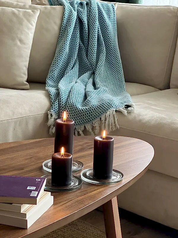 Silindir 3’lü Siyah kokulu Set Mum