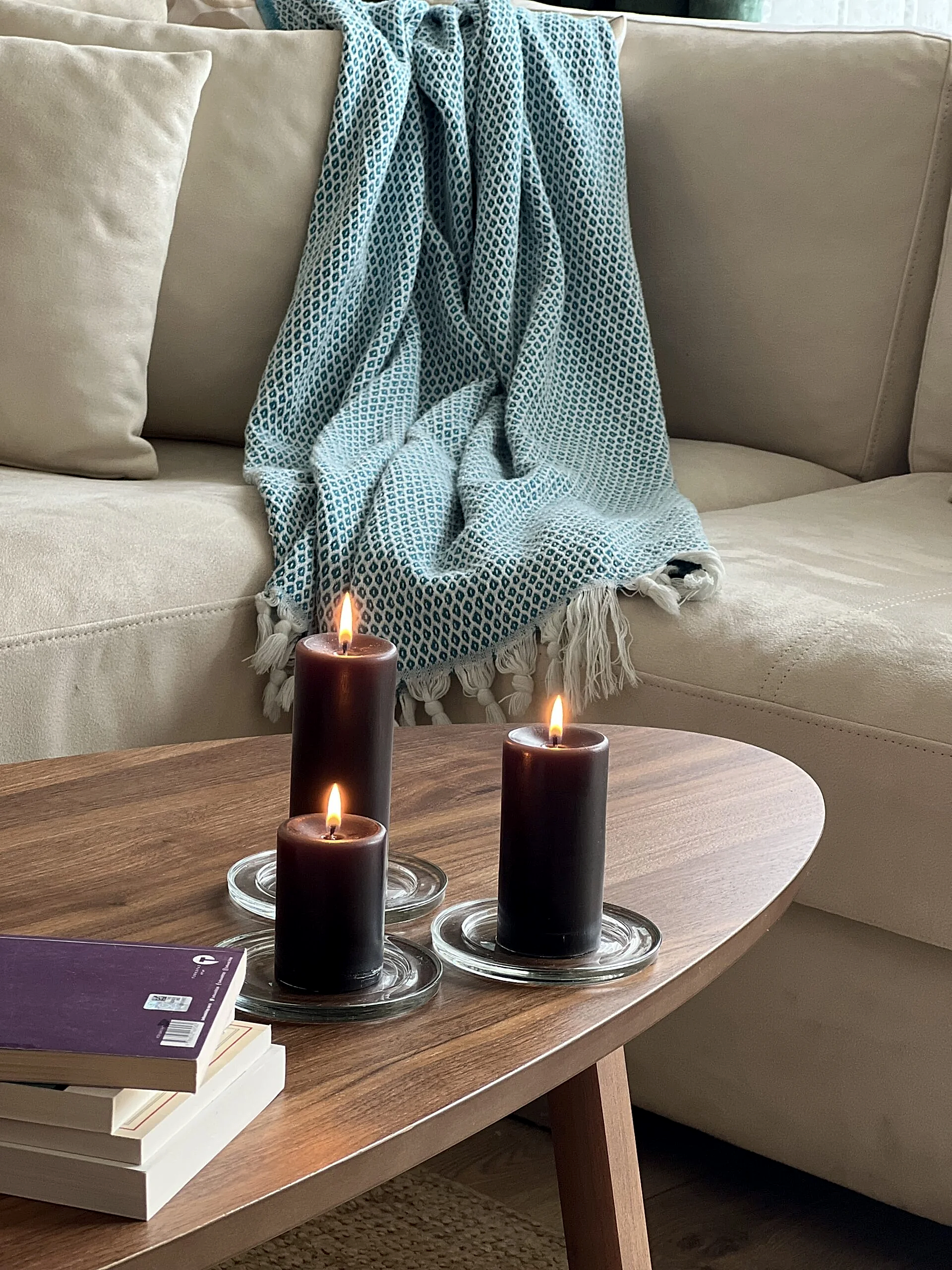 Silindir 3’lü Siyah kokulu Set Mum