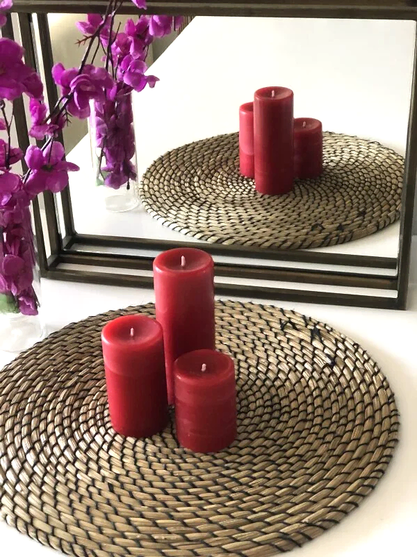 Silindir 3’lü Kırmızı kokulu Set Mum