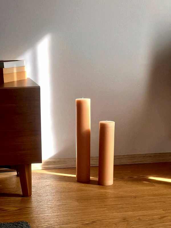 İnce Silindir Krem Mum